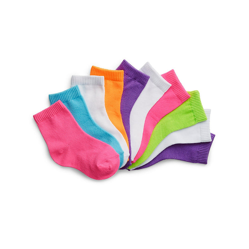 Hanes Girls' Infant/Toddler Ankle Ez Sort Socks Assorted 10-Pack