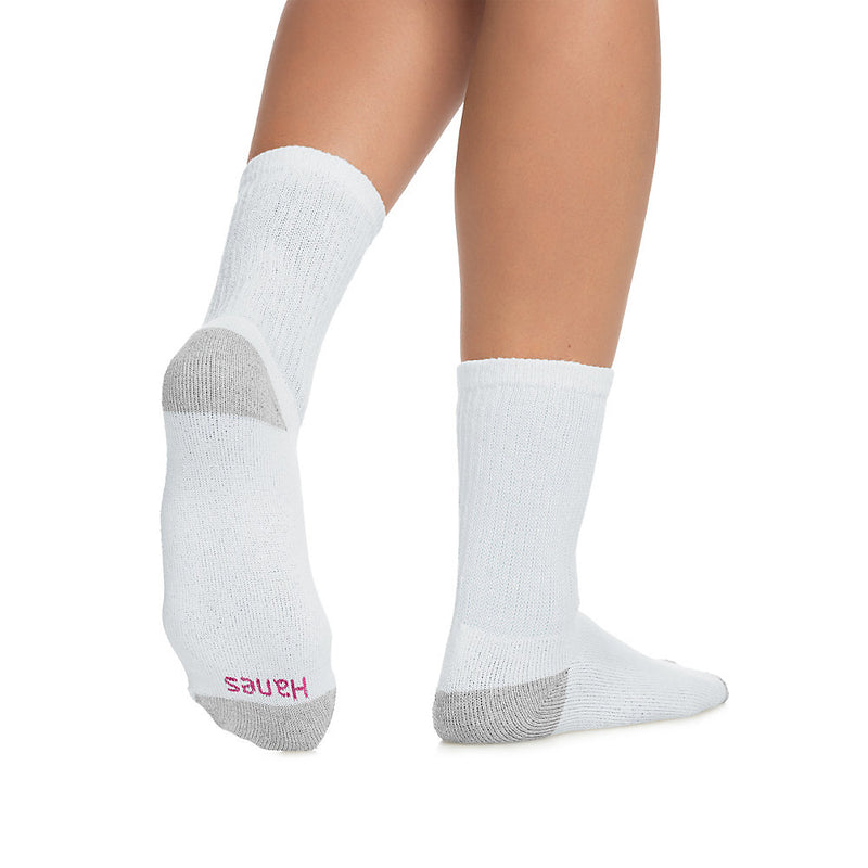 Hanes Cushioned Women'S Crew Athletic Socks Extended Size 10-Pack