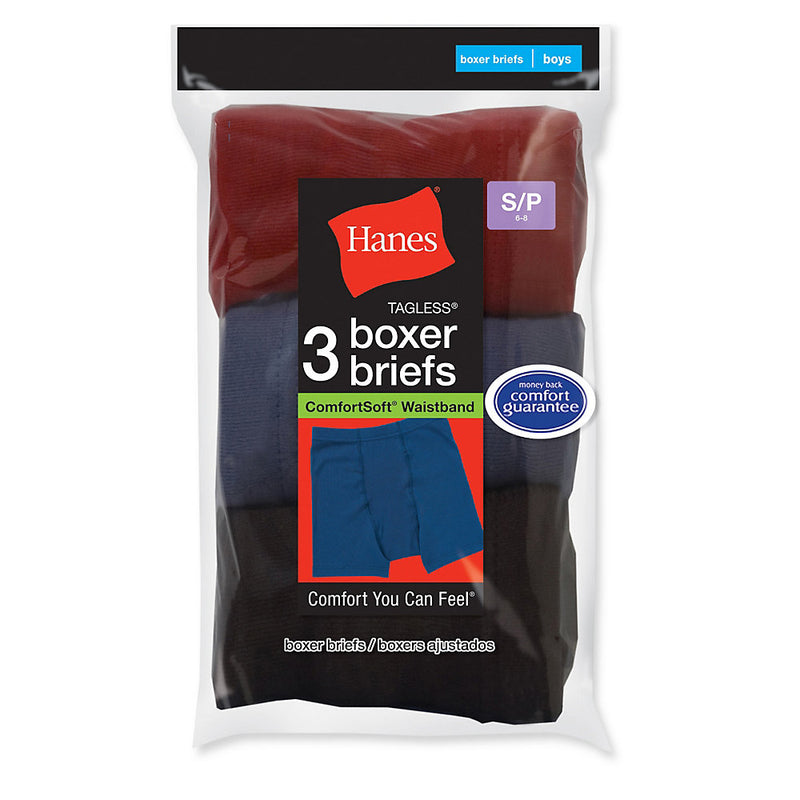 Hanes Boys' Comfortsoft® Dyed Boxer Briefs 3-Pack