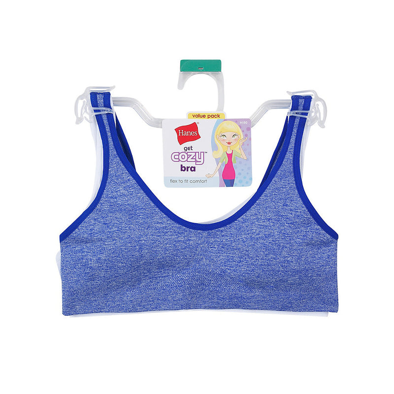 Hanes Girls' Cozy Seamless Wirefree Bra 2-Pack