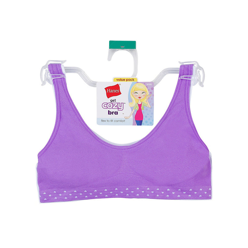 Hanes Girls' Cozy Seamless Wirefree Bra 2-Pack