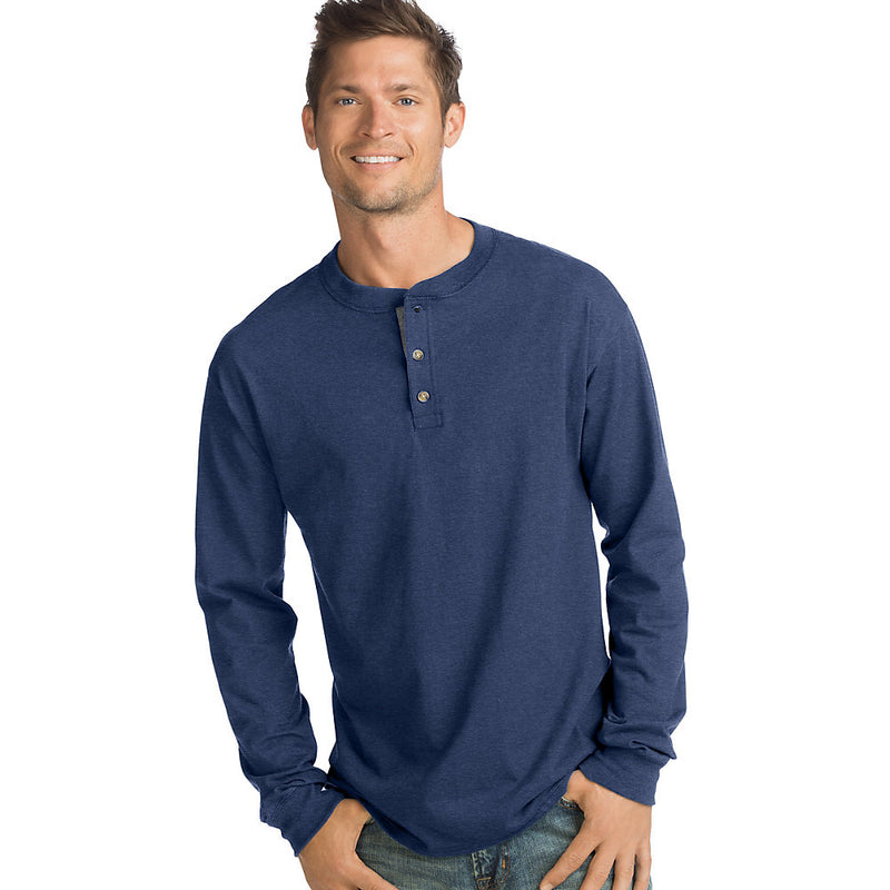 Hanes Men'S Beefy-T Long-Sleeve Henley