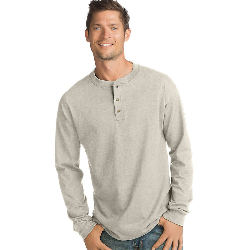 Hanes Men'S Beefy-T Long-Sleeve Henley