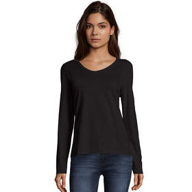 O9142 Omni Ladies Ls Vneck Tee
