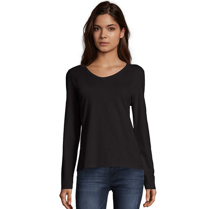 O9142 Omni Ladies Ls Vneck Tee