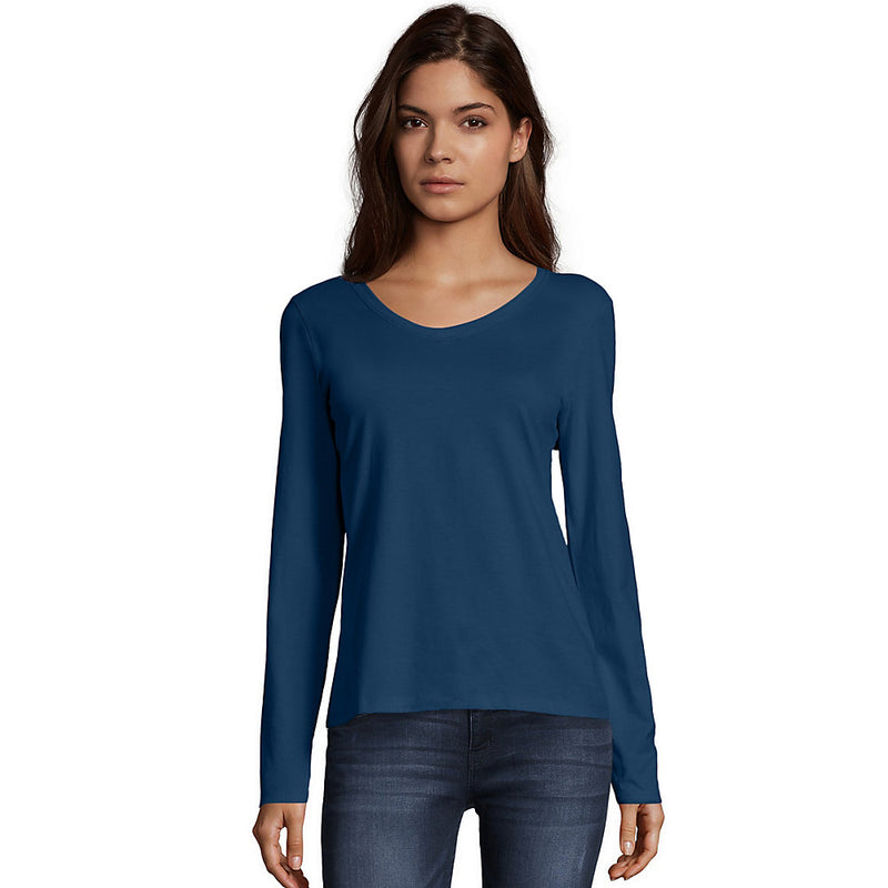 O9142 Omni Ladies Ls Vneck Tee