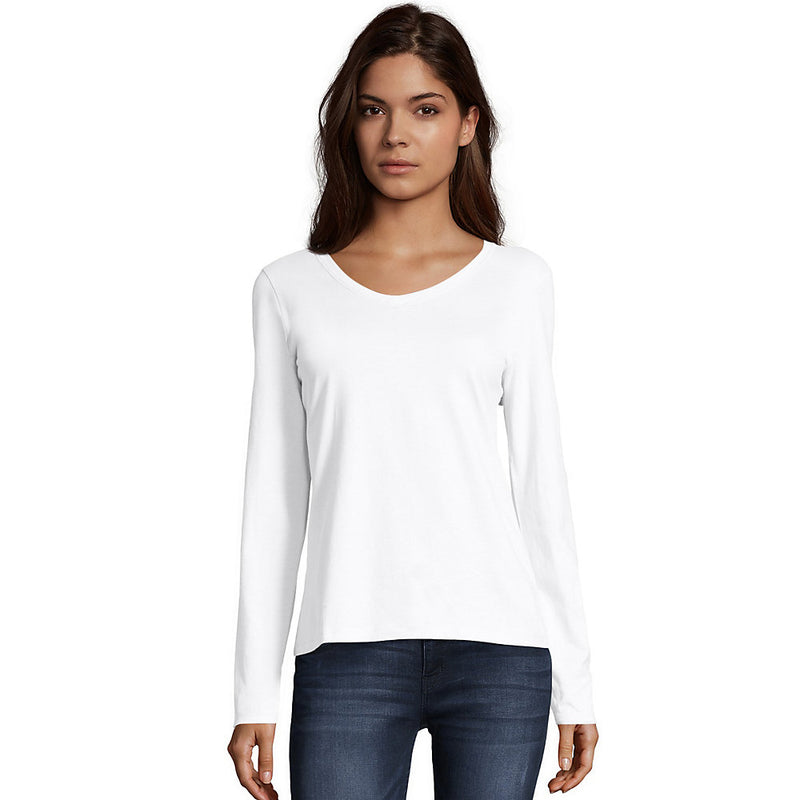 O9142 Omni Ladies Ls Vneck Tee
