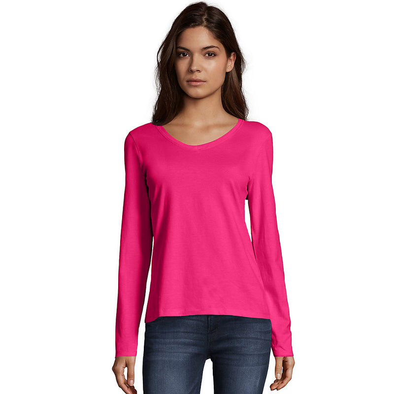 O9142 Omni Ladies Ls Vneck Tee