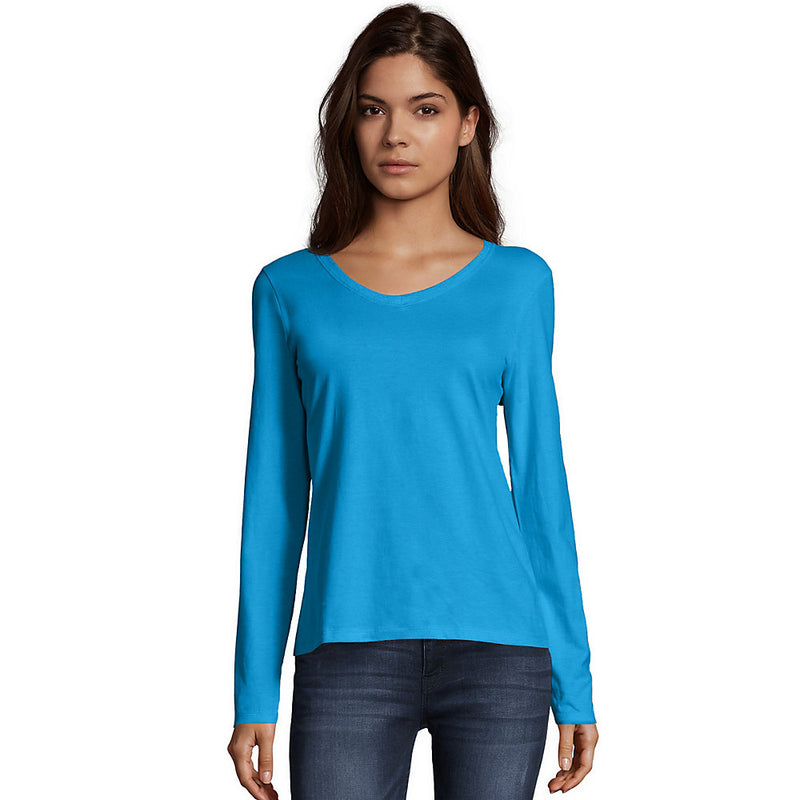 O9142 Omni Ladies Ls Vneck Tee