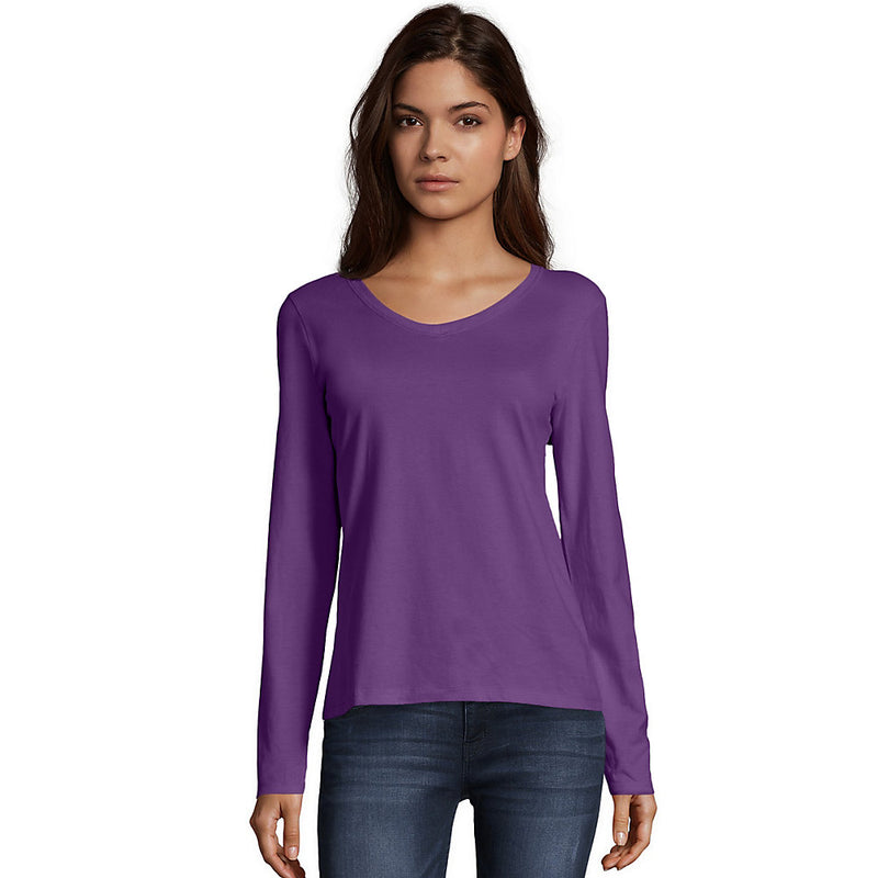 O9142 Omni Ladies Ls Vneck Tee