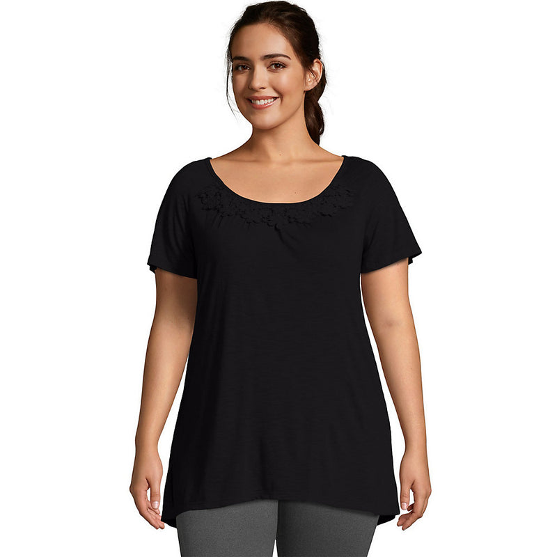 Oj247 Crochet Trim Tunic