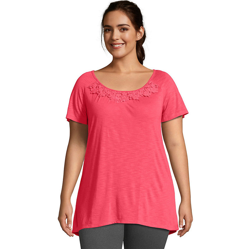 Oj247 Crochet Trim Tunic