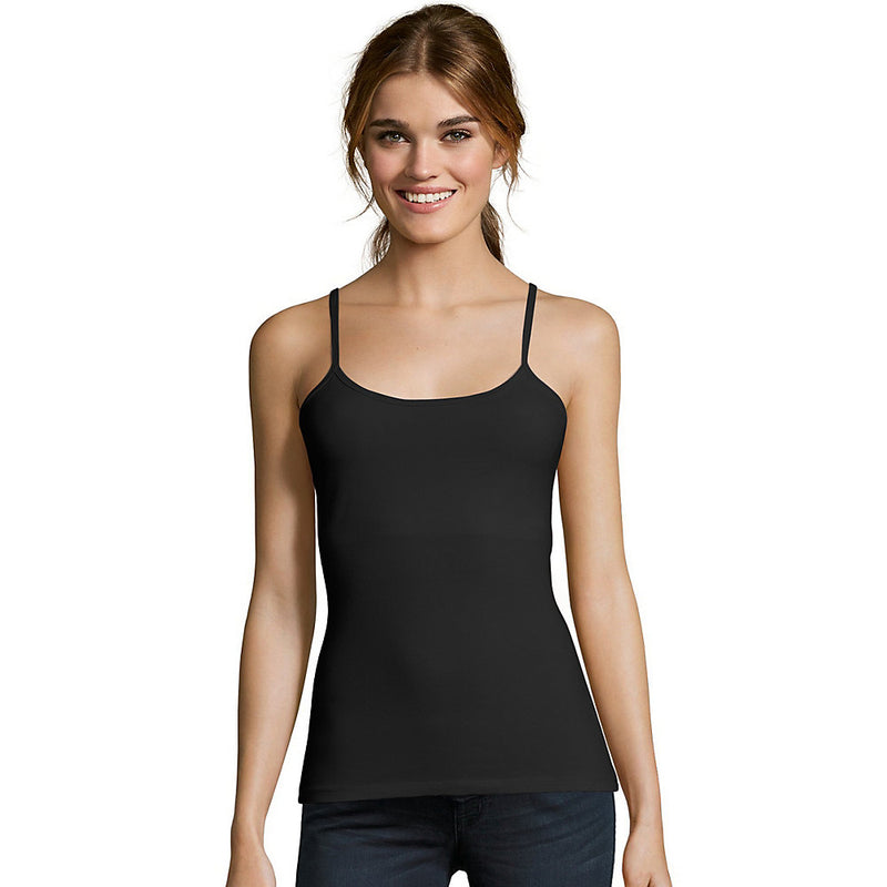 Hanes Women'S Stretch Cotton Cami With Built-In Shelf Bra