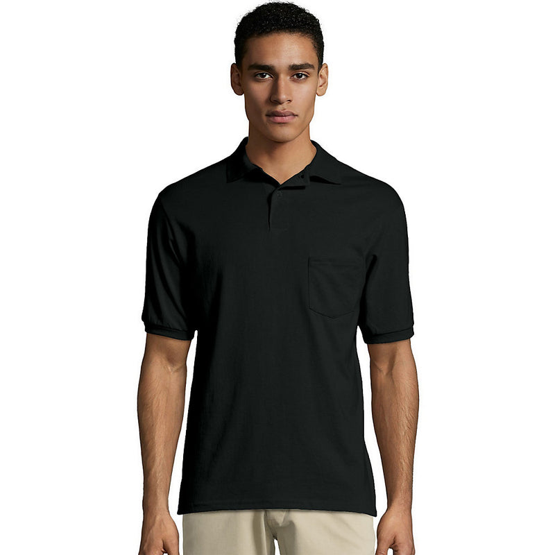 Hanes Men'S Cotton-Blend Ecosmart Jersey Polo With Pocket