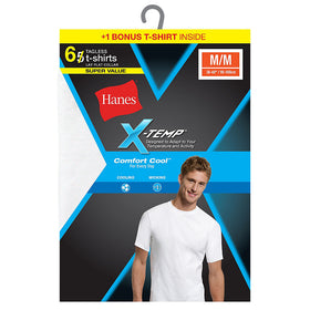 Hanes Men'S Red Label X-Temp White Crew Bonus Pk 5-Pack +1 Free