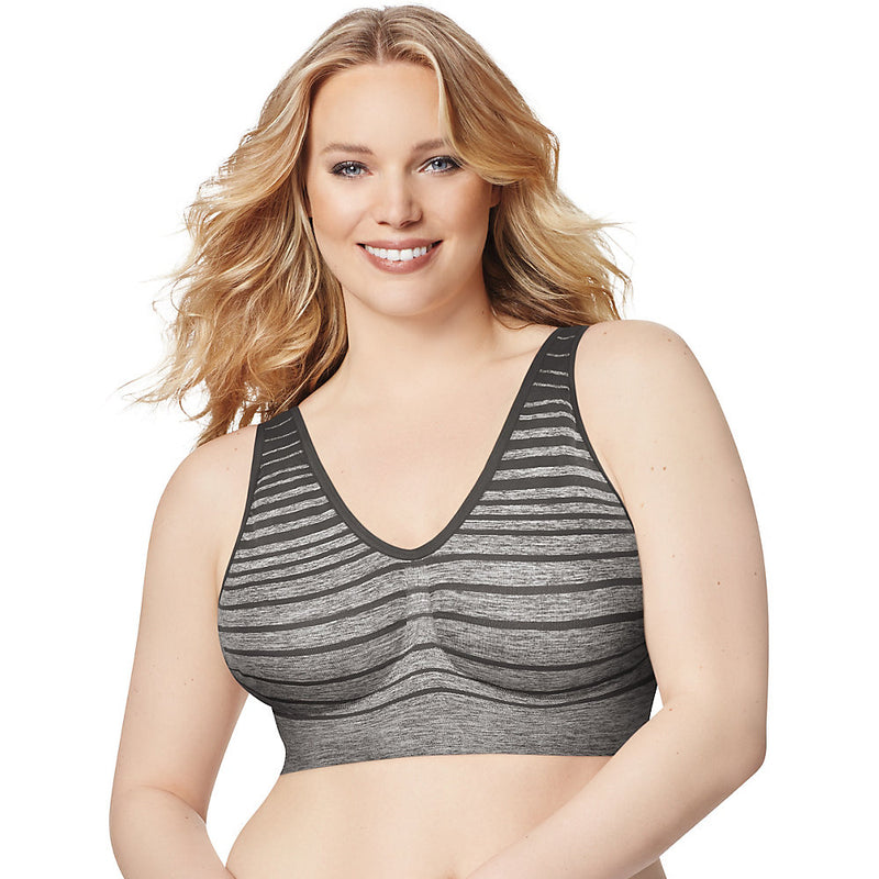 Just My Size Pure Comfort Pullover Wirefree Bra Tonal Diamond Pattern