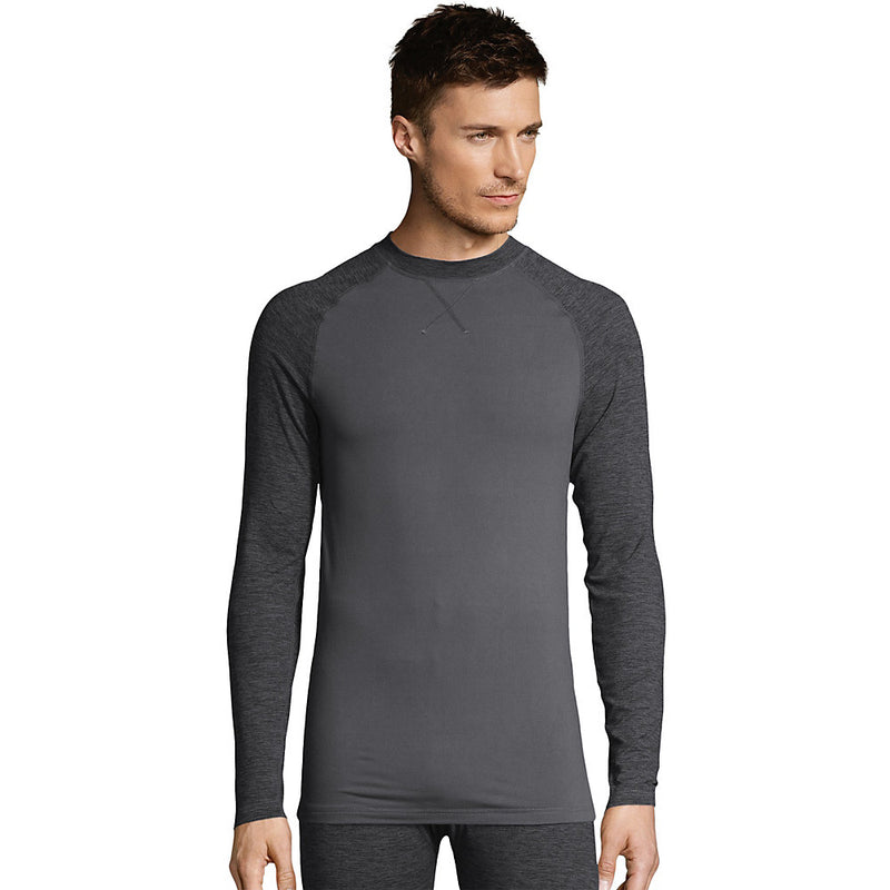 Hanes Men'S Space Dye 4-Way Stretch Thermal Crewneck