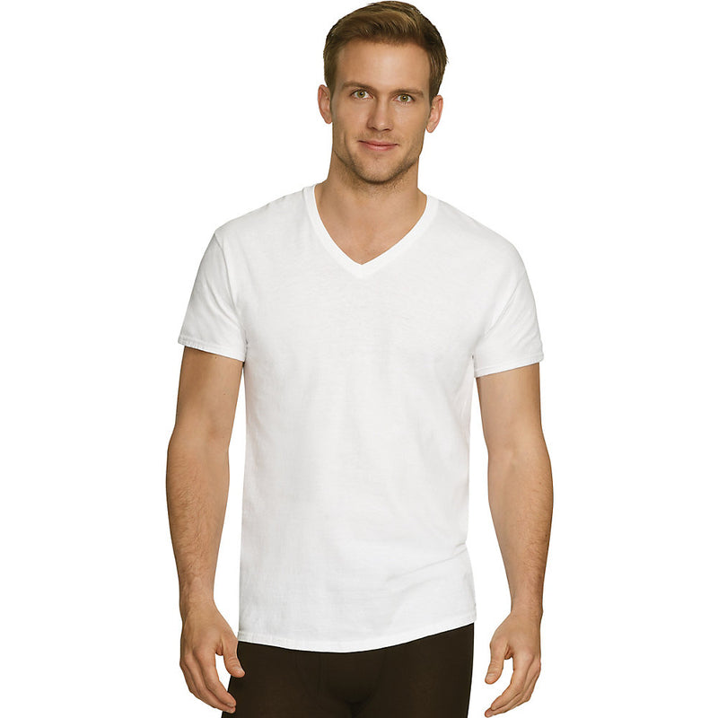 Hanes Men'S Comfort Fit Ultra Soft Cotton/Modal V-Neck Undershirt 4-Pack
