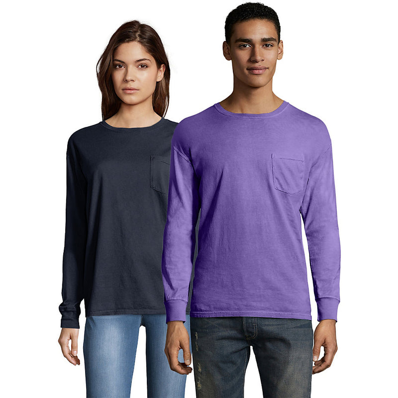 Hanes Men'S Comfortwash Garment Dyed Long Sleeve Pocket T-Shirt
