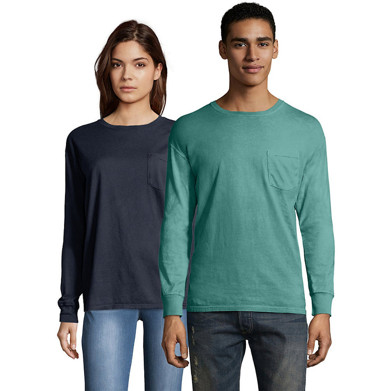 Hanes Men'S Comfortwash Garment Dyed Long Sleeve Pocket T-Shirt