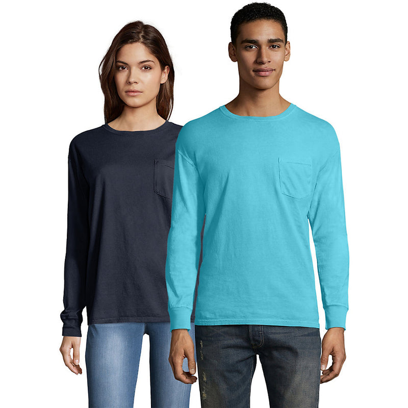 Hanes Men'S Comfortwash Garment Dyed Long Sleeve Pocket T-Shirt