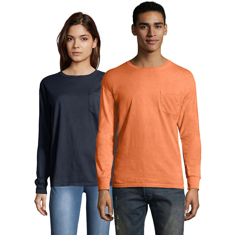 Hanes Men'S Comfortwash Garment Dyed Long Sleeve Pocket T-Shirt
