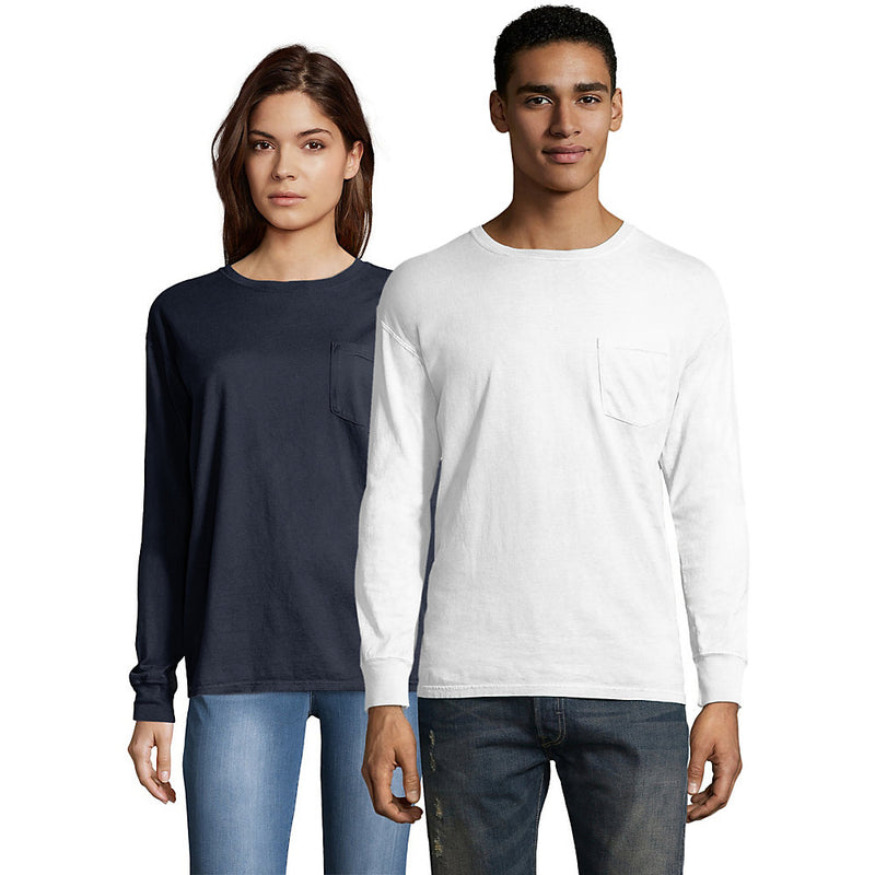 Hanes Men'S Comfortwash Garment Dyed Long Sleeve Pocket T-Shirt