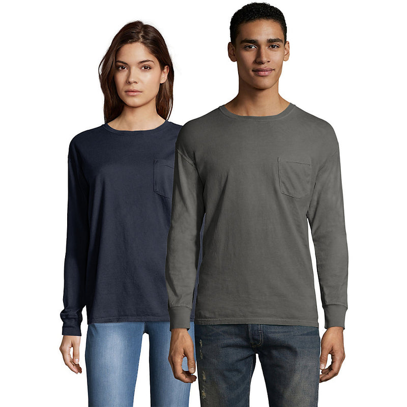 Hanes Men'S Comfortwash Garment Dyed Long Sleeve Pocket T-Shirt