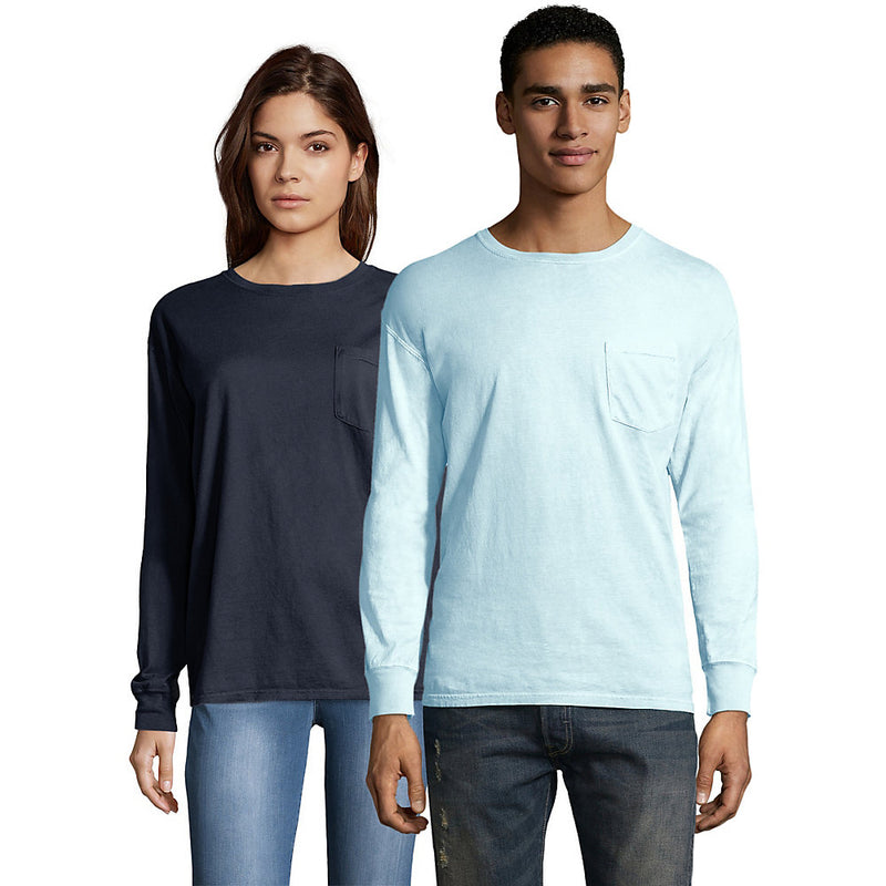Hanes Men'S Comfortwash Garment Dyed Long Sleeve Pocket T-Shirt