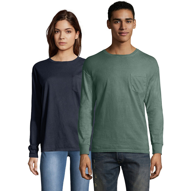 Hanes Men'S Comfortwash Garment Dyed Long Sleeve Pocket T-Shirt