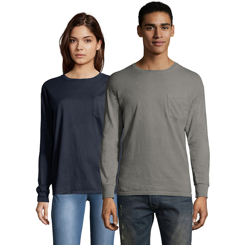 Hanes Men'S Comfortwash Garment Dyed Long Sleeve Pocket T-Shirt