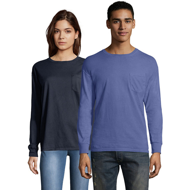 Hanes Men'S Comfortwash Garment Dyed Long Sleeve Pocket T-Shirt