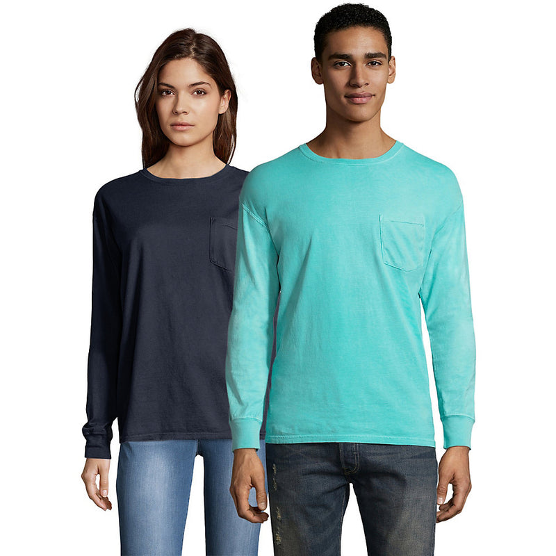 Hanes Men'S Comfortwash Garment Dyed Long Sleeve Pocket T-Shirt
