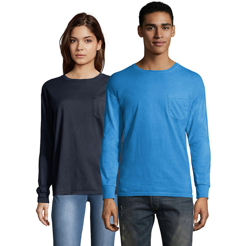 Hanes Men'S Comfortwash Garment Dyed Long Sleeve Pocket T-Shirt
