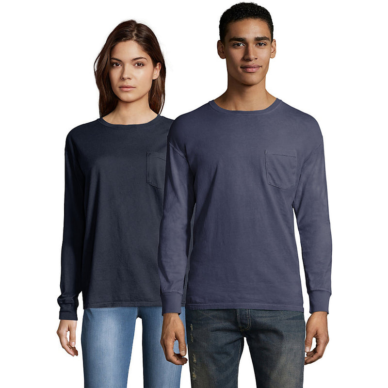 Hanes Men'S Comfortwash Garment Dyed Long Sleeve Pocket T-Shirt