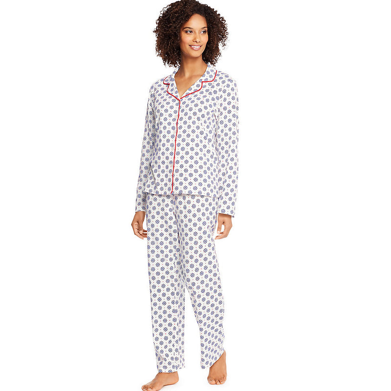 Hanes Knit Notched Collar Pj Set-Plus