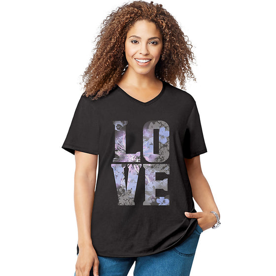 Just My Size Big Love Short Sleeve Graphic T-Shirt