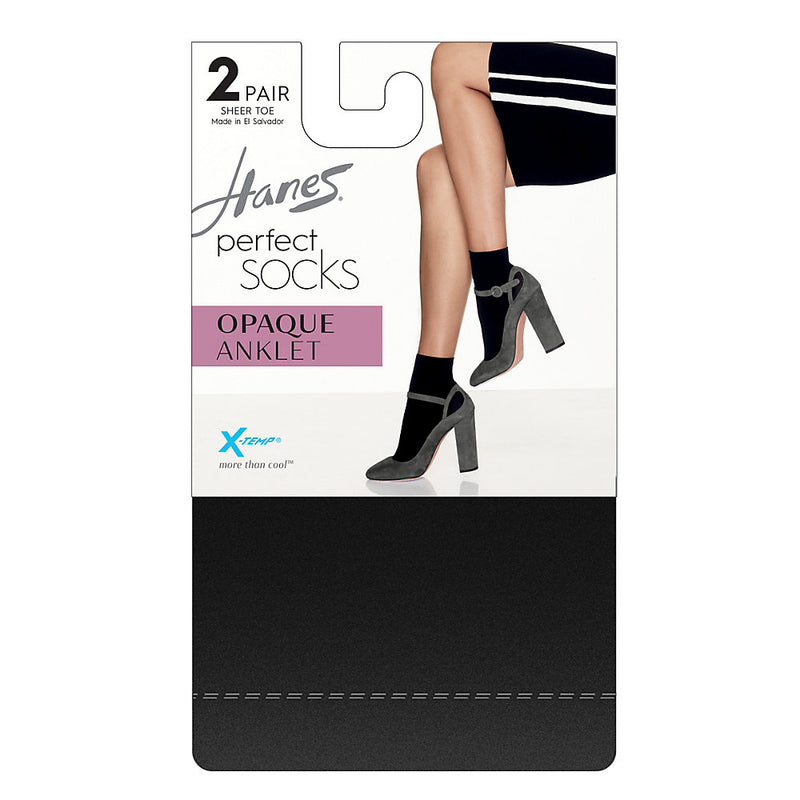 Hanes Perfect Socks Opaque Anklet P2 St