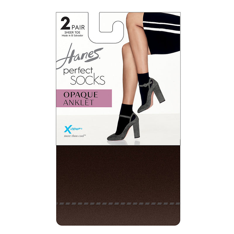 Hanes Perfect Socks Opaque Anklet P2 St