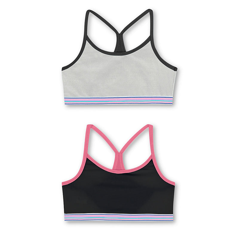 Hanes Girls' Comfortflex Fit Pullover Bra With Thin Racerback Straps 2-Pack