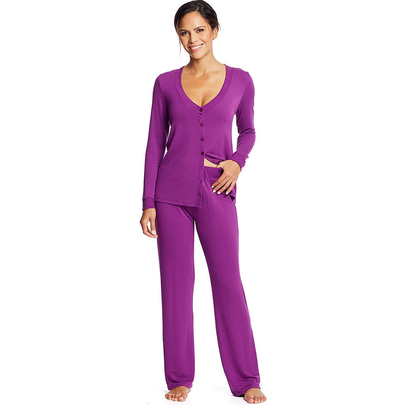 Maidenform Long Sleeve Knit Pj Set