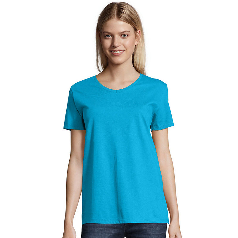 Hanes Women'S Comfortsoft Short Sleeve V-Neck T-Shirt 2-Pack
