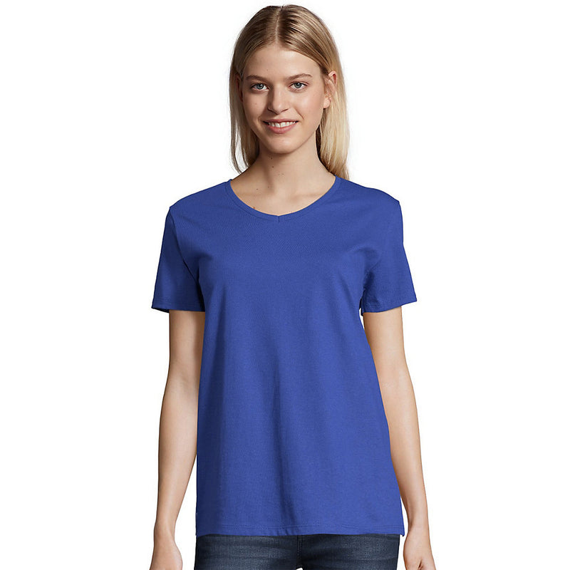 Hanes Women'S Comfortsoft Short Sleeve V-Neck T-Shirt 2-Pack