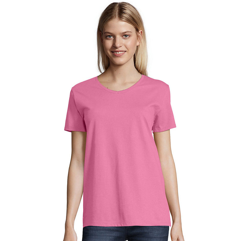 Hanes Women'S Comfortsoft Short Sleeve V-Neck T-Shirt 2-Pack