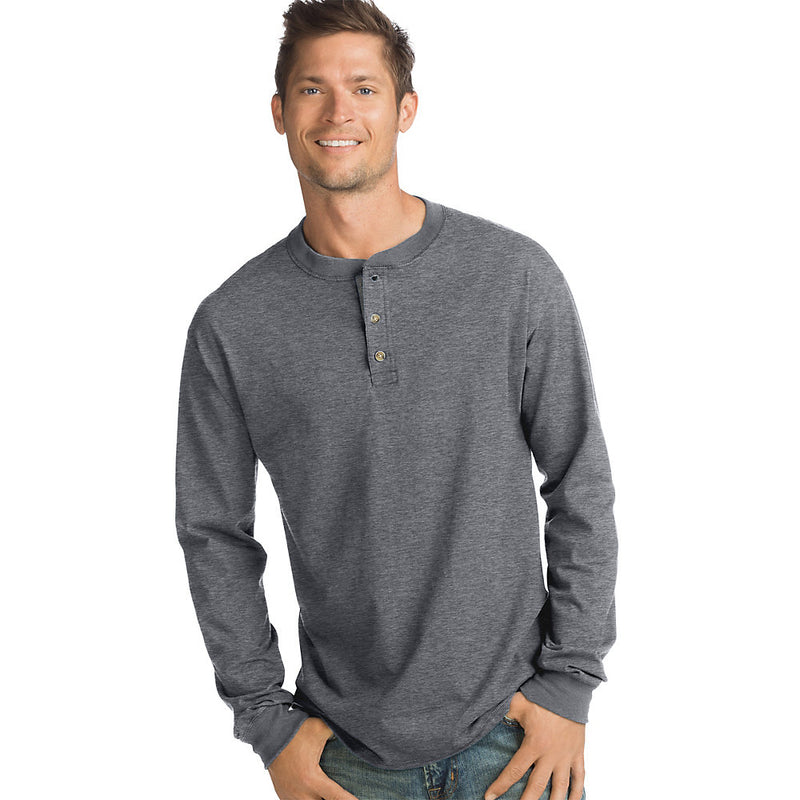 Hanes Men'S Beefy-T Long-Sleeve Henley