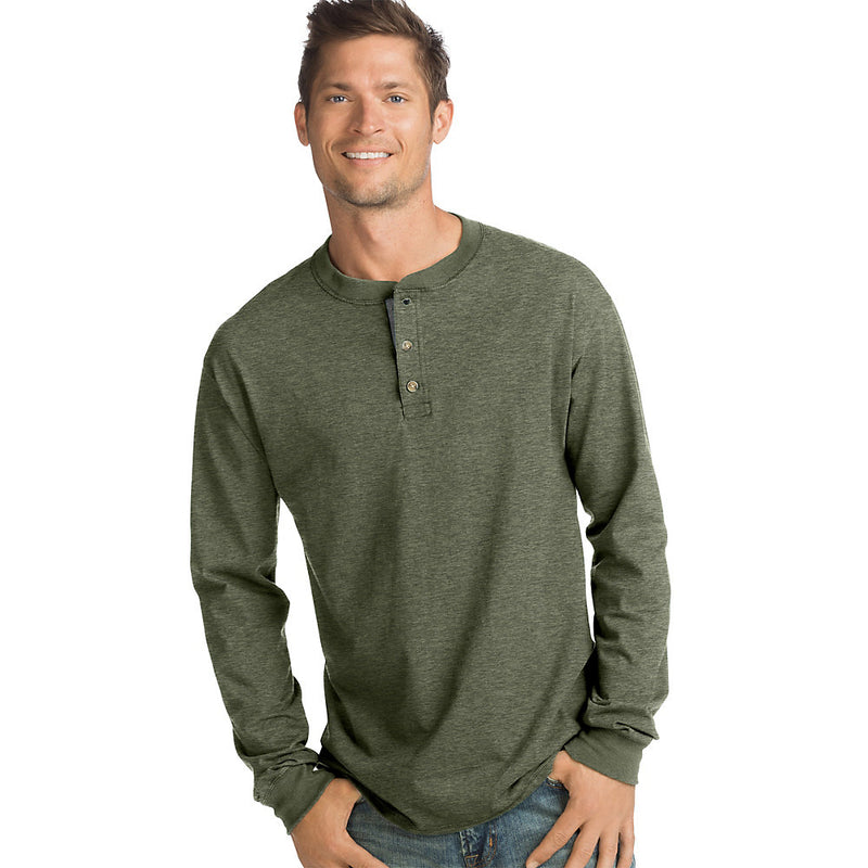 Hanes Men'S Beefy-T Long-Sleeve Henley