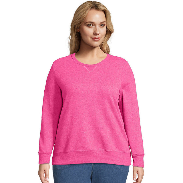 Just My Size Comfortsoft Ecosmart V-Notch Crewneck Women'S Sweatshirt
