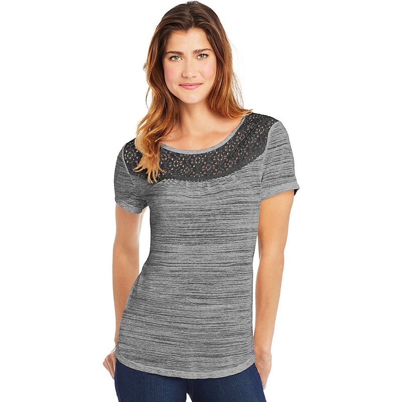 Hanes Women'S Peasant Top With Lace Trim
