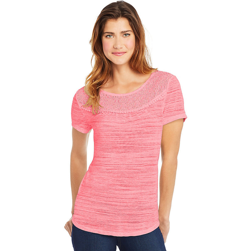 Hanes Women'S Peasant Top With Lace Trim