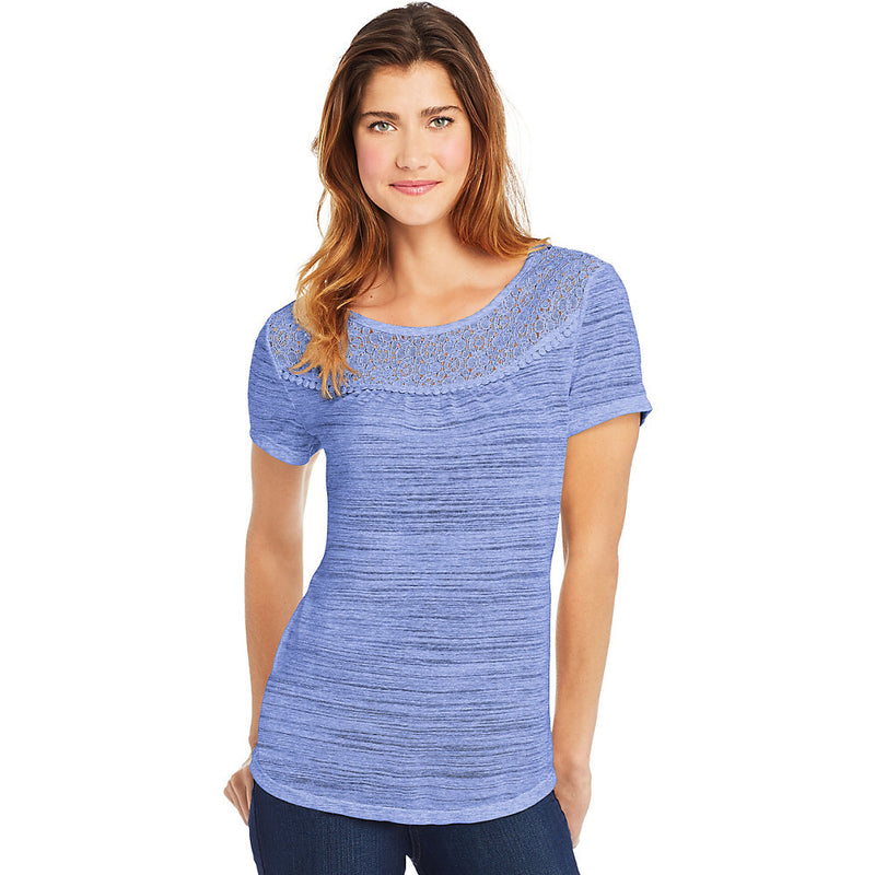 Hanes Women'S Peasant Top With Lace Trim